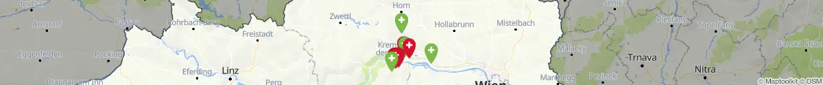 Kartenansicht für Apotheken-Notdienste in der Nähe von Hadersdorf-Kammern (Krems (Land), Niederösterreich)